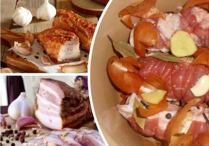 Домашнє копчене сало в цибулинні найсмачніший рецепт