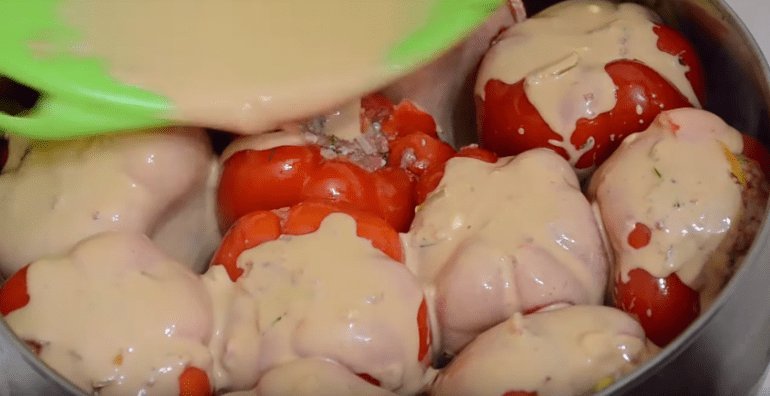 Покроковий рецепт фаршированого перцю з м’ясом і рисом у духовці