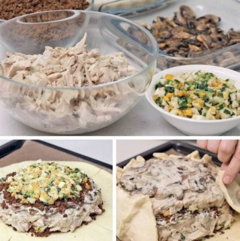 Класичний курник рецепт з куркою та картоплею