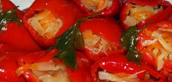 Перец, фаршированный баклажанами на зиму