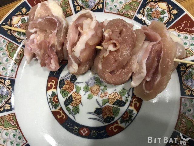 Шашлик на сковороді з курки на шпажках