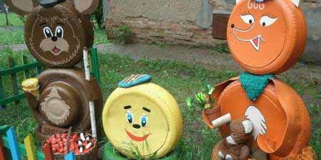 Вироби з шин: як прикрасити дитячу площадку зі старих автомобільних коліс