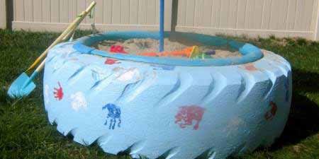 Вироби з шин: як прикрасити дитячу площадку зі старих автомобільних коліс