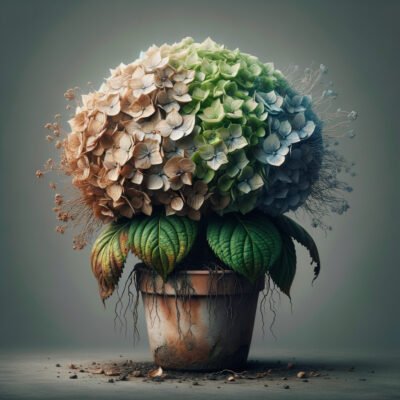 Чому в’яне гортензія в горщику: головні причини та рішення